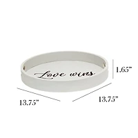 Elegant Designs™ 13.8" Round Love Wins Serving Tray with Handles