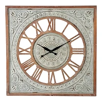Brown Farmhouse Wood Wall Clock, 36" x 36"