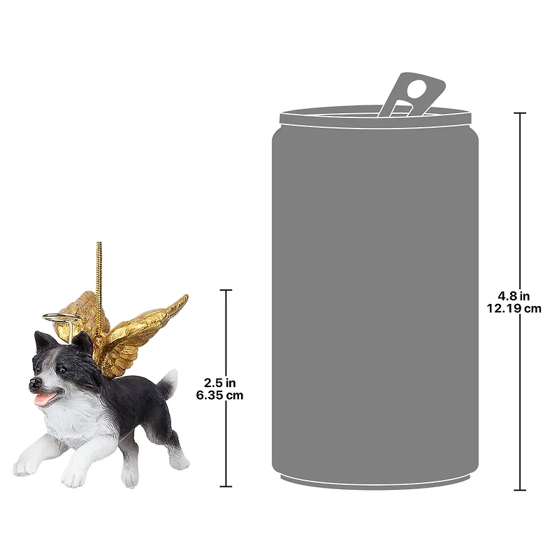 Design Toscano Honor the Pooch Border Collie Holiday Dog Angel Ornament Collection