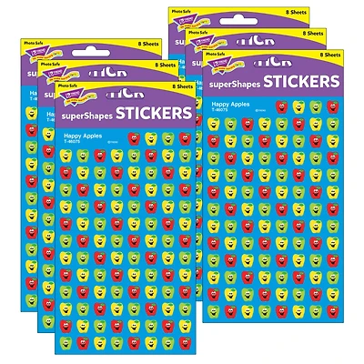 Trend Enterprises® superShapes Happy Apples Stickers, 6 Packs of 800ct.
