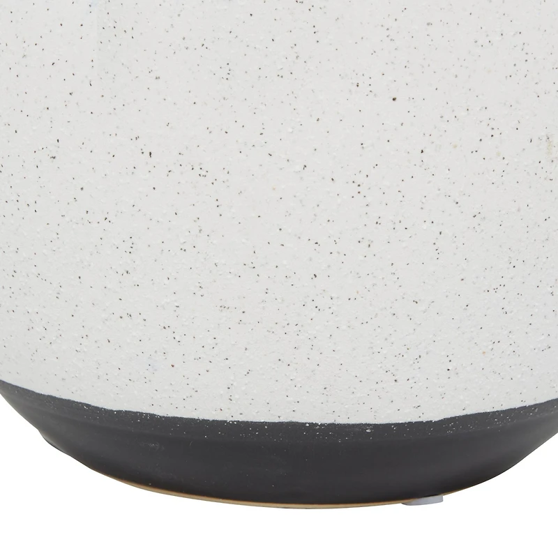 White Ceramic Contemporary Vase, 10" x 9" x 9"