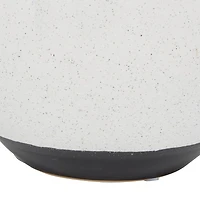 White Ceramic Contemporary Vase, 10" x 9" x 9"