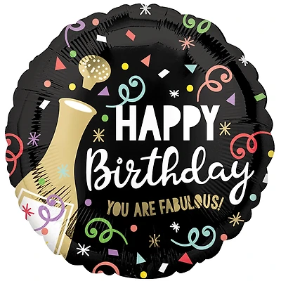 17" Fabulous Bold Bubbly Birthday Foil Balloon
