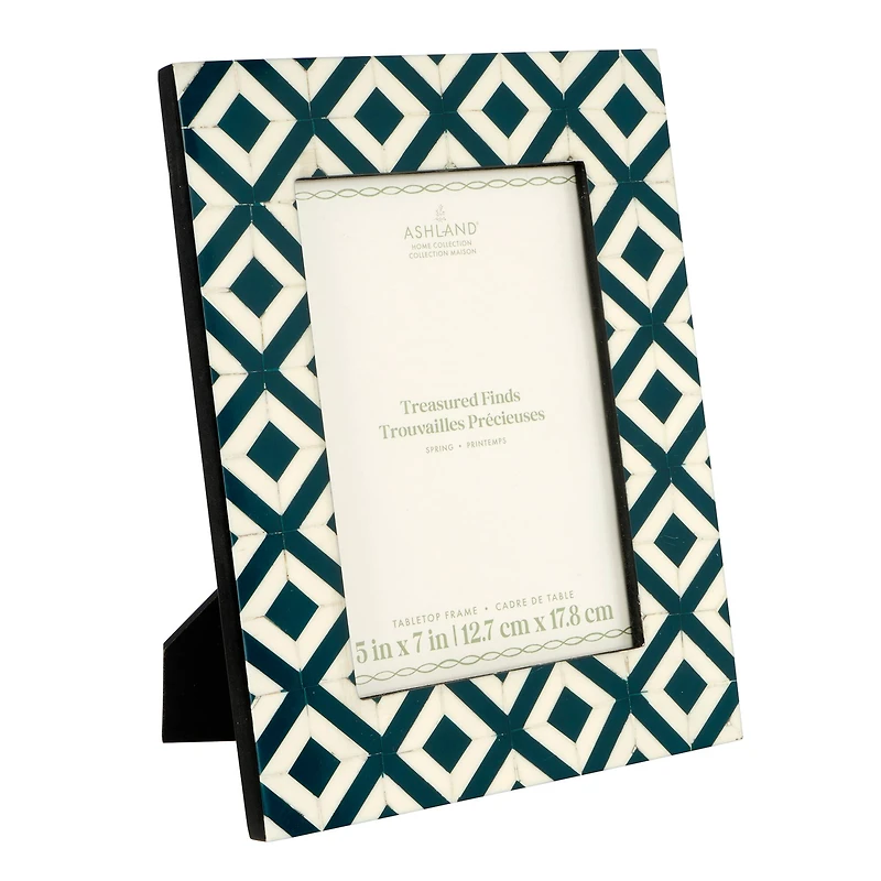 5" x 7" Blue & White Tile Tabletop Frame, Treasured Finds by Ashland®