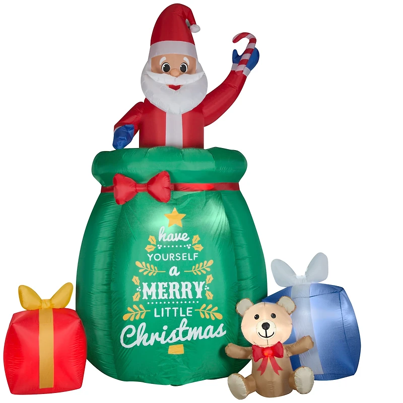 10ft. Airblown® Inflatable Giant Animated Santa in a Gift Bag