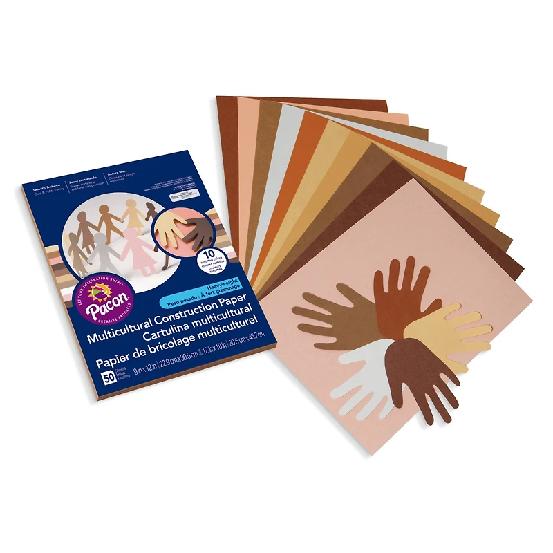 Pacon Multi-Cultural Construction Paper, 50 Sheets, 9" x 12"