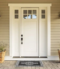 DII® Silver Scroll Border Welcome Rubber Doormat