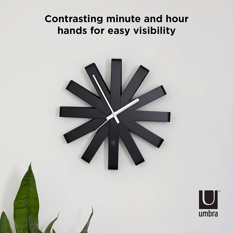 Umbra 12" Black Ribbon Round Wall Clock