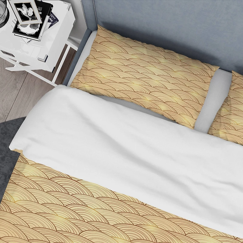 Designart 'Golden Clouds In The Sky' Mid-Century Duvet Cover Set