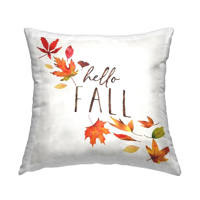 Stupell Industries Hello Fall Autumnal Tree Leaves Seasonal Throw Pillow