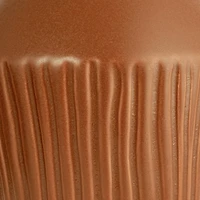 Hello Honey® 21" Brown Ribbed Round Stoneware Desk Lamp