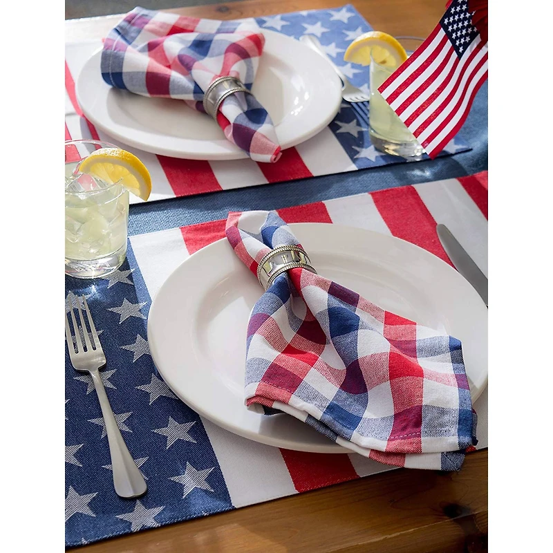 DII® Red & Blue Check Cloth Dinner Napkins, 6ct.