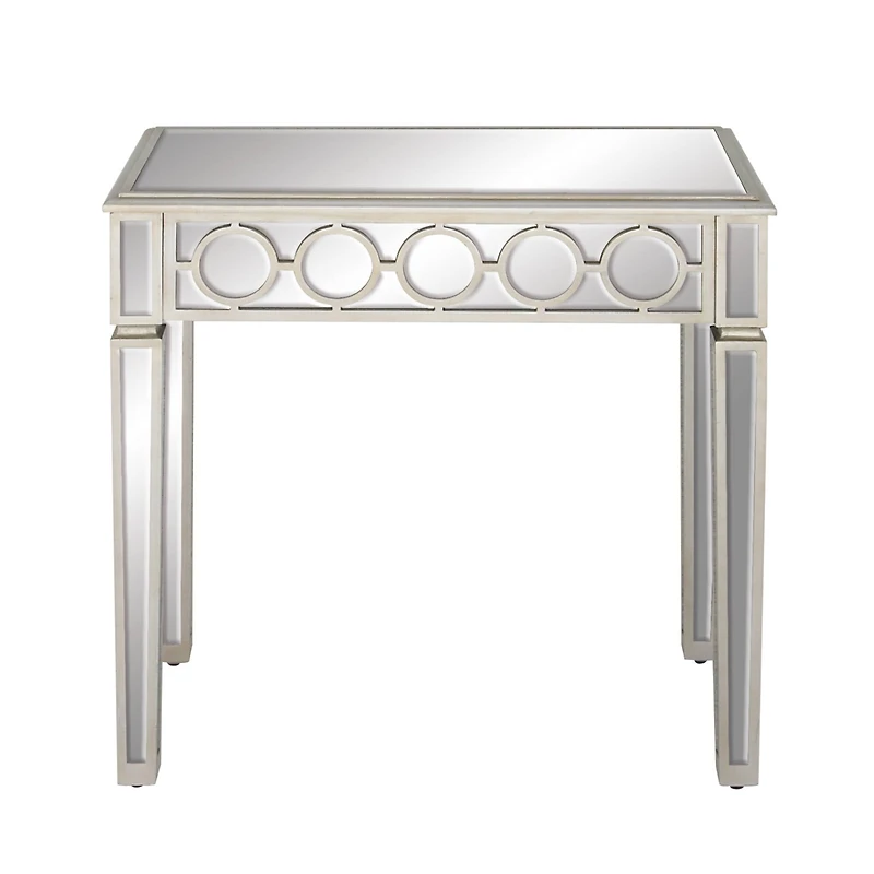 Set of 2 Grey Wood Glam Console Table, 31" x 31"