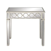 Set of 2 Grey Wood Glam Console Table, 31" x 31"