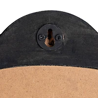 Hello Honey® 27" Black Round Scalloped Wood Wall Mirror