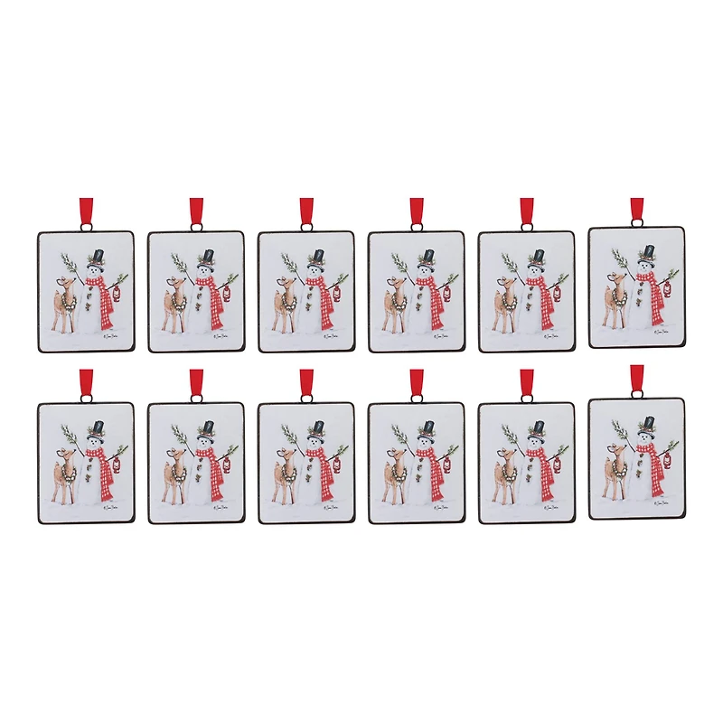 12ct. Snowman & Deer Ornament
