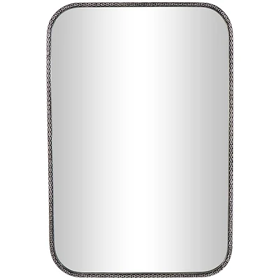 36" Silver Chain Link Framed Wall Mirror