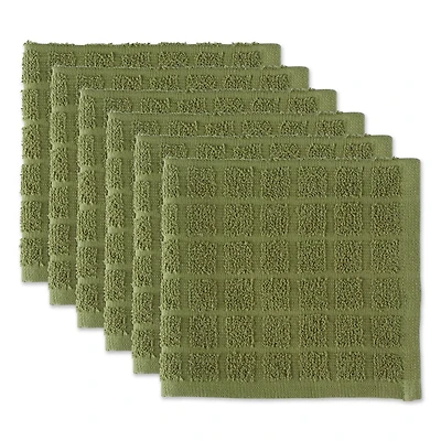 DII® Solid Windowpane Terry Dishcloth Set