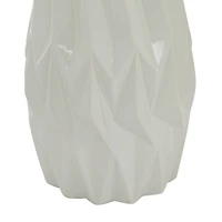 White Ceramic Modern Vase, 16" x 7" x 7"