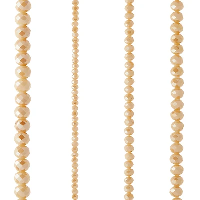 12 Packs: 4 ct. (48 total) Champagne Faceted Glass Round Beads by Bead Landing™