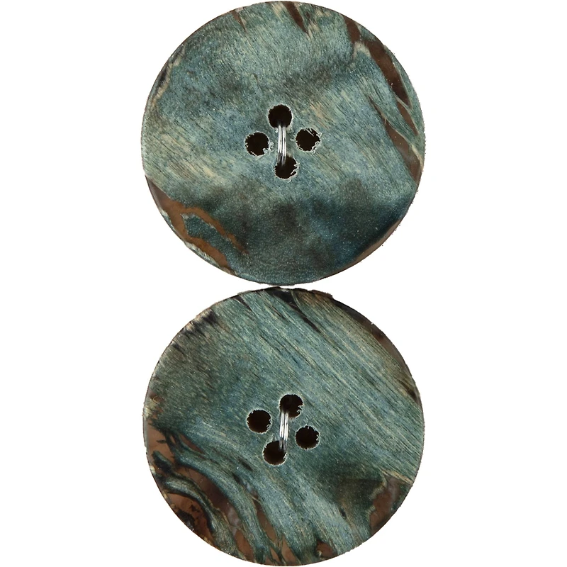 Organic Elements 1 1/8" Green Wood Buttons, 2ct.
