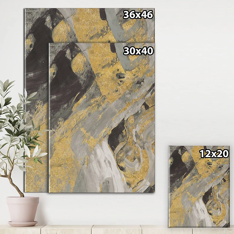 Designart - Marble Gold and Black