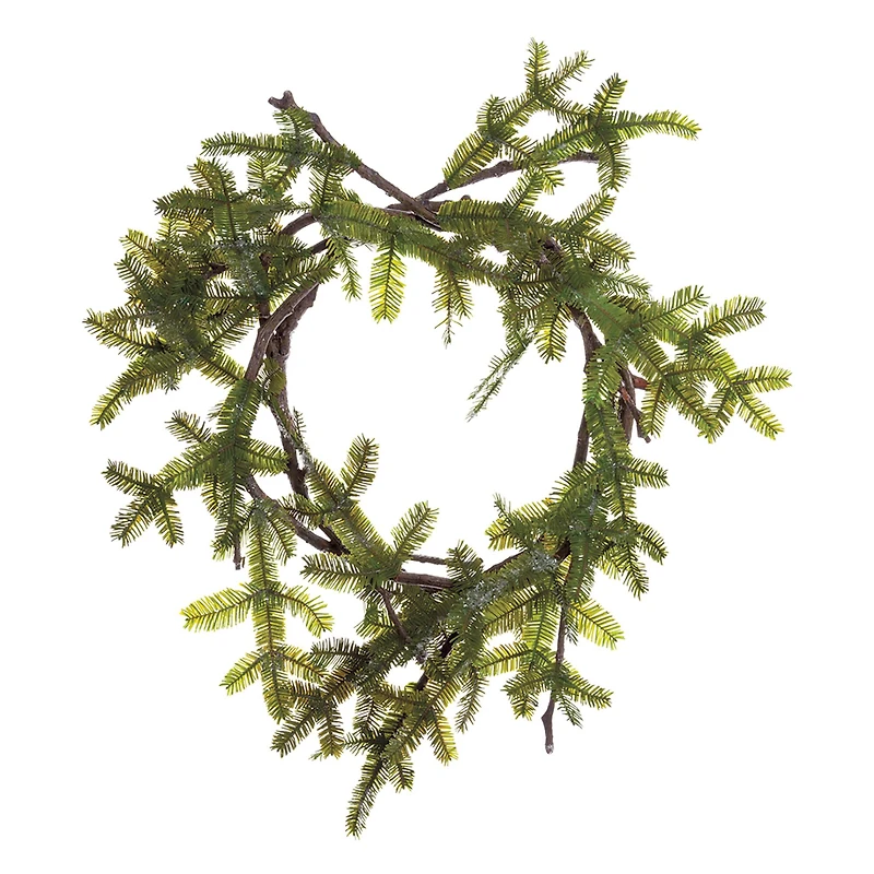 24" Glittered Spruce Pine Wreath