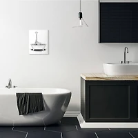 Stupell Industries Black & White Giraffe in a Tub Wall Plaque