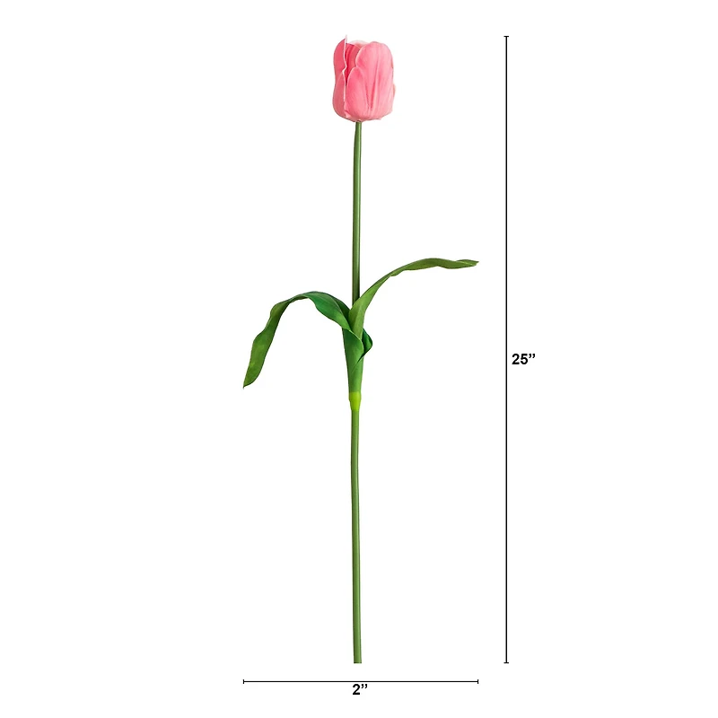 25" Pink Tulip Flower Stems, 3ct.
