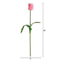 25" Pink Tulip Flower Stems, 3ct.