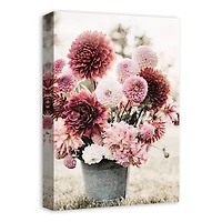 Nostalgic Blush Field Flowers 12" x 18" Canvas Wall Art
