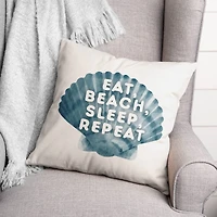 Eat Beach Sleep Repeat Throw Pillow