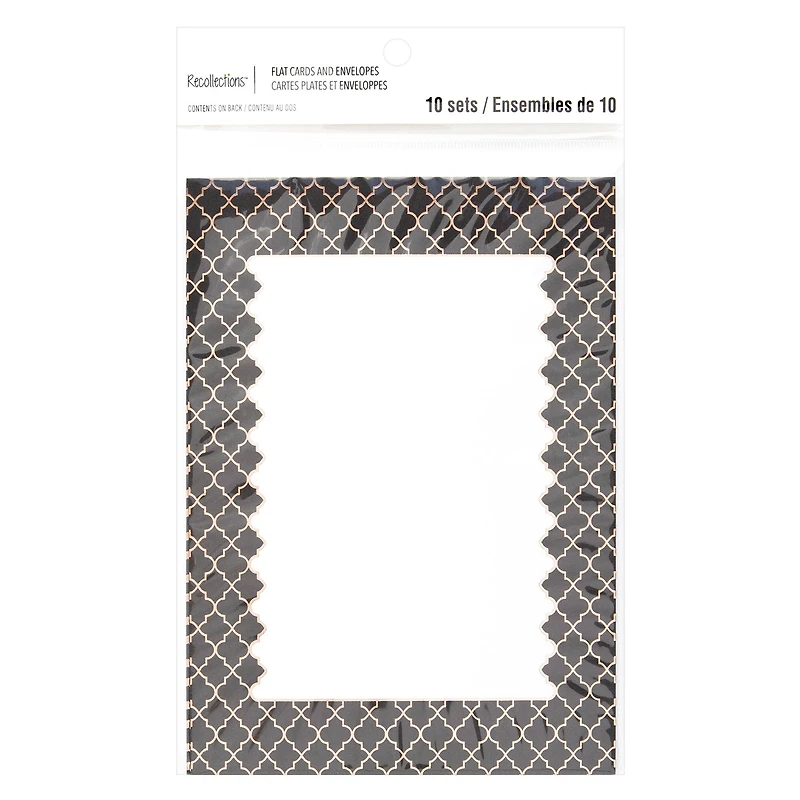 Gold Geometric Flat Cards & Envelopes by Recollections™, 5" x 7"