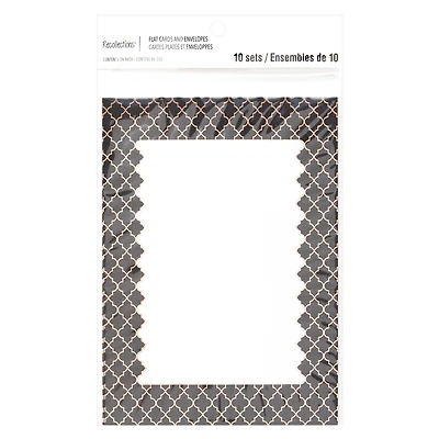 Gold Geometric Flat Cards & Envelopes by Recollections™, 5" x 7"