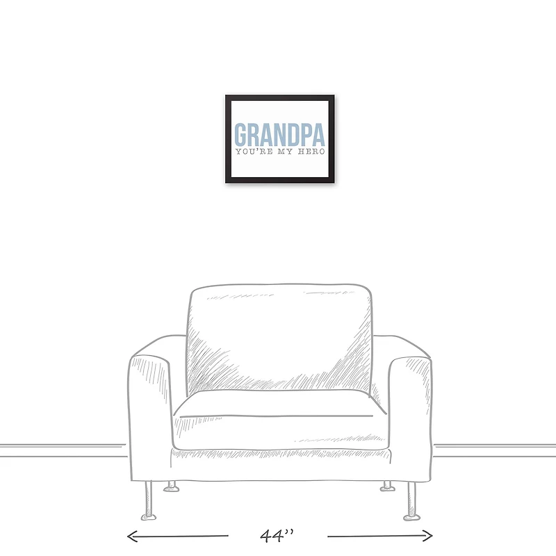 Hero Grandpa Black Framed Canvas