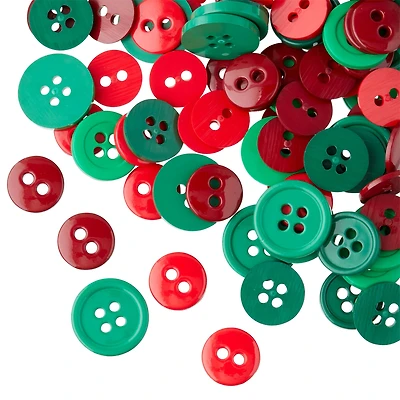 12 Packs: 120 ct. (1,440 total) Colors We Love Christmas Buttons by Loops & Threads®