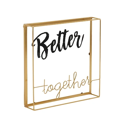 10" Gold Contemporary Better Together Décor Sign