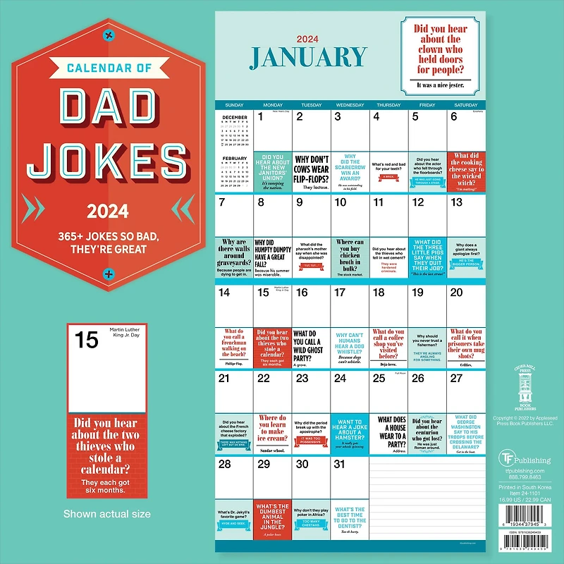 TF Publishing 2024 Dad Jokes Wall Calendar