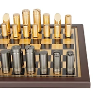 The Novogratz Gold Aluminum Contemporary Game Set, 14" x 14" x 4"