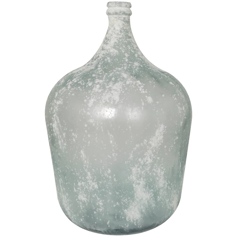 22" Frosted Clear Spanish Bottle Recycled Glass Vase