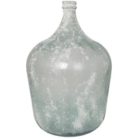 22" Frosted Clear Spanish Bottle Recycled Glass Vase