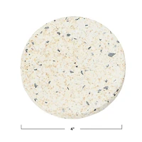 Hello Honey® Eggshell Round Terrazzo Coaster Set