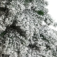 7ft. Pre-Lit Flocked Austria Fir Artificial Christmas Tree, White LED Lights