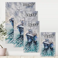 Designart - Two Fishing Boats Before A Storm Anchored