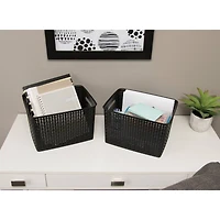 Advantus® Large Black Plastic Weave Bin, 2ct.