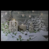 LED Lighted Country Rustic Winter Christmas Canvas Wall Art