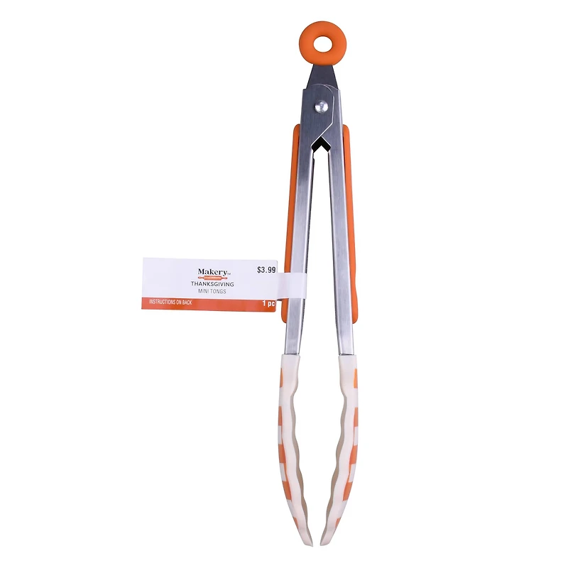 Mini Orange Plaid Tongs by Makery™