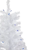 3ft. Pre-Lit Woodbury White Pine Slim Artificial Christmas Tree, Blue Lights