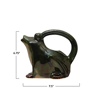Hello Honey® 7.5" Green Stoneware Frog Watering Pitcher