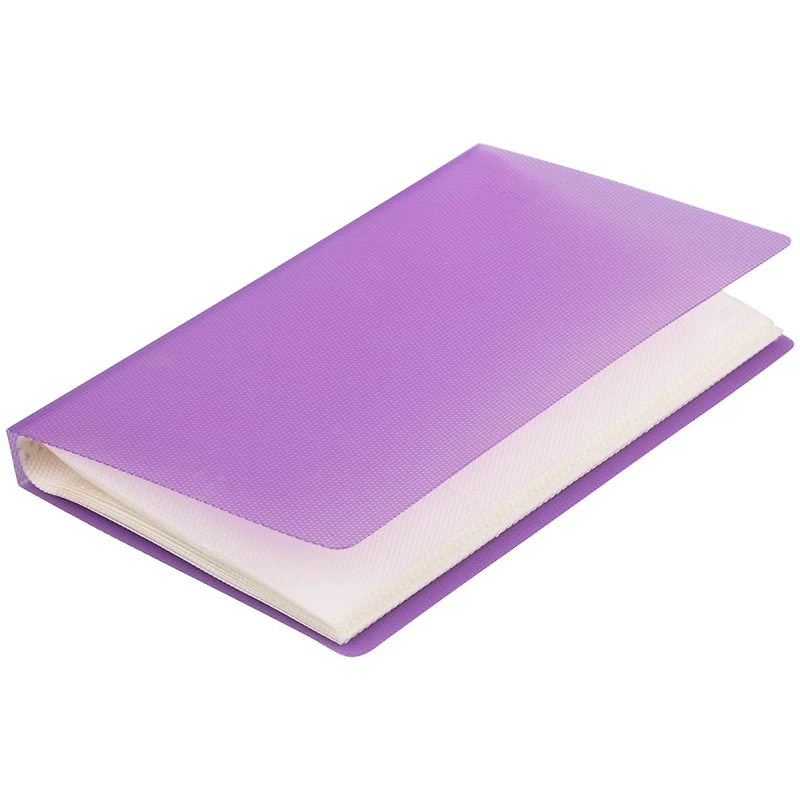 JAM Paper Purple Wallet Size Business Card Book, 12ct.